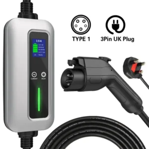 Supplier 6A 8A 10A Level 2 EV Charger Type 1 to UK 3 Pins Portable EV Charger