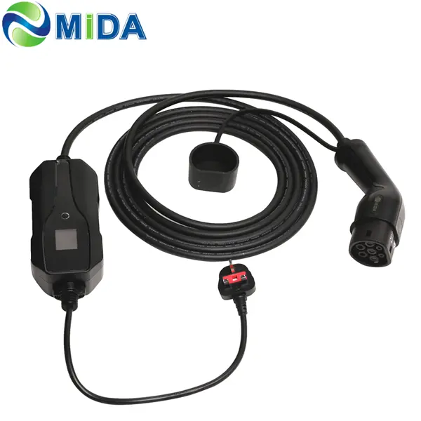 6A 8A 10A IEC 62196 Type 2 EV Charger EVSE Portable Charging for Renault Zoe UK 3pins plug